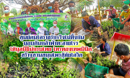 มูลนิธินักรบไทย ไทรทองเทพนิมิต รับต้นกล้าฟ้าทะลายโจร สร้างสวนสมุนไพร ศูนย์ฅนโคราชรักจริงไม่ทิ้งกัน