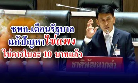 ชพก.เตือนรัฐบาล แก้ปัญหาไข่แพง ไข่ดาวใบละ10 บาท