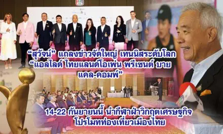 สุวัจน์ แถลงข่าวจัดใหญ่เทนนิสระดับโลก แอลไลด์ ไทยแลนด์โอเพ่น พรีเซนต์ บายแคล-คอมพ์ 14-22 กันยายนนี้ นำกีฬาฝ่าวิกฤตเศรษฐกิจ โปรโมทท่องเที่ยวเมืองไทย