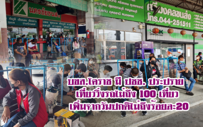บขส.โคราช มี ปชช. ประปราย เที่ยววิ่งรถไม่ถึง 100 เที่ยว เพิ่มจากวันปกติไม่ถึงร้อยละ 20