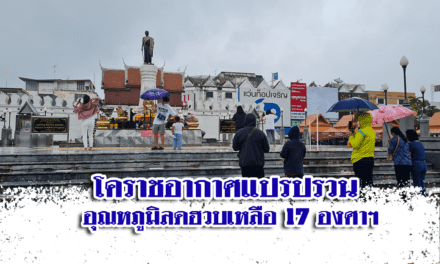 โคราชอากาศแปรปรวน ฝนตกต่อเนื่องเป็นวันที่ 2 อุณหภูมิลดฮวบเหลือ 17 องศาฯ