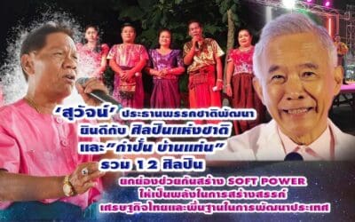 “สุวัจน์’ ยินดีกับศิลปินแห่งชาติและ”กำปั่น บ้านแท่น” รวม 12 ศิลปิน ยกย่องช่วยกันสร้าง SOFT POWER ให้เป็นพลังในการสร้างสรรค์ เศรษฐกิจไทยและพื้นฐานในการพัฒนาประเทศ￼