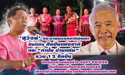 “สุวัจน์’ ยินดีกับศิลปินแห่งชาติและ”กำปั่น บ้านแท่น” รวม 12 ศิลปิน ยกย่องช่วยกันสร้าง SOFT POWER ให้เป็นพลังในการสร้างสรรค์ เศรษฐกิจไทยและพื้นฐานในการพัฒนาประเทศ￼