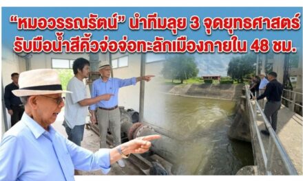 เตือนภัยน้ำหลากโคราช! “หมอวรรณรัตน์” นำทีมลุย 3 จุดยุทธศาสตร์ รับมือน้ำสีคิ้วจ่อจ่อทะลักเมืองภายใน 48 ชม.